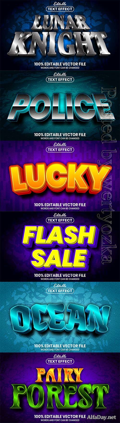 3d editable text style effect vector vol 482