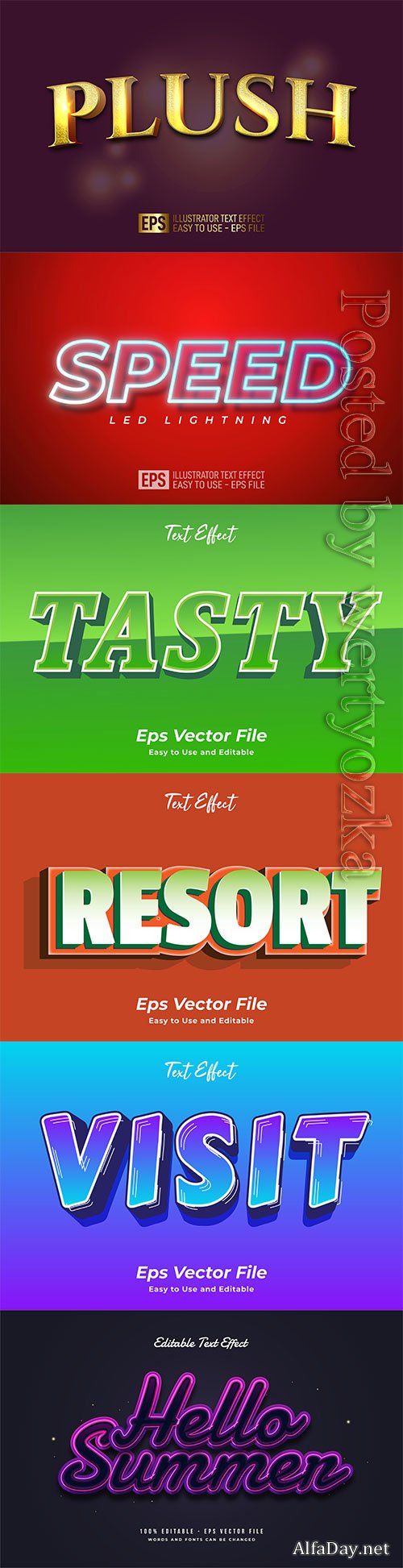 3d editable text style effect vector vol 508