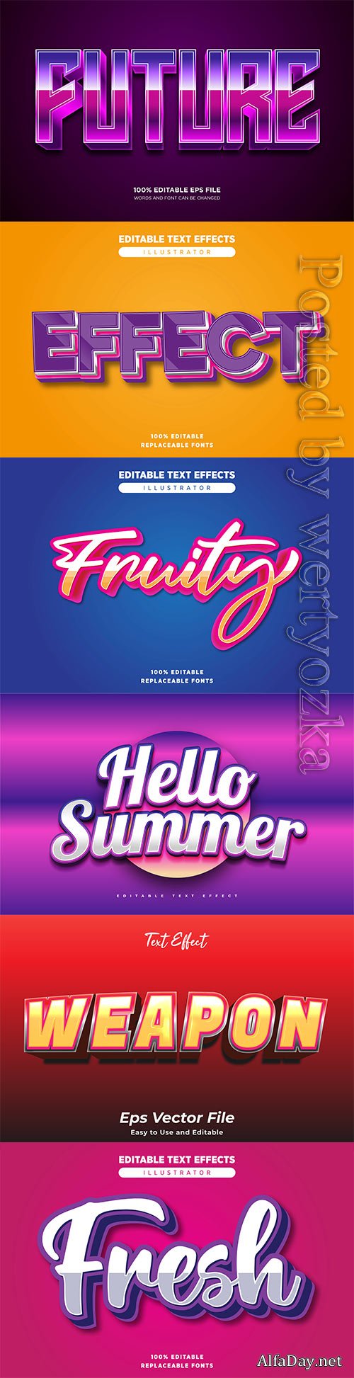 3d editable text style effect vector vol 523