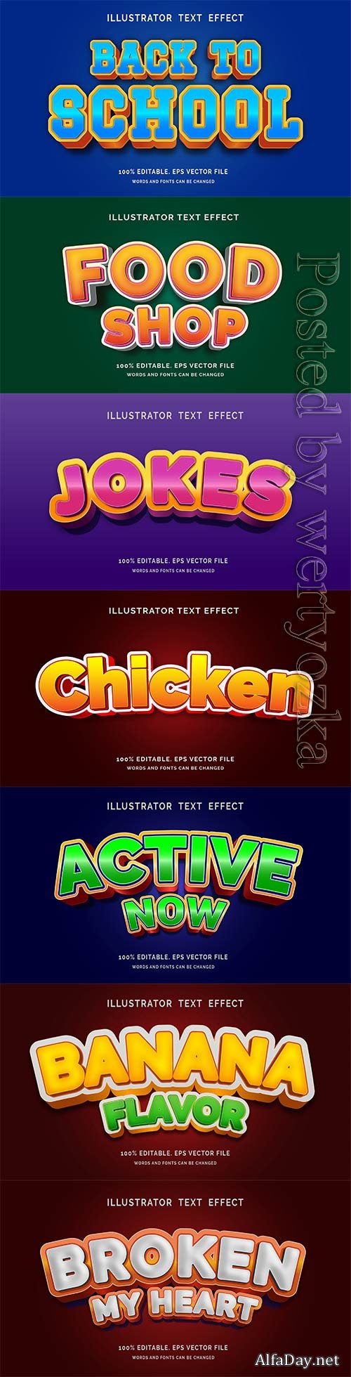 3d editable text style effect vector vol 542