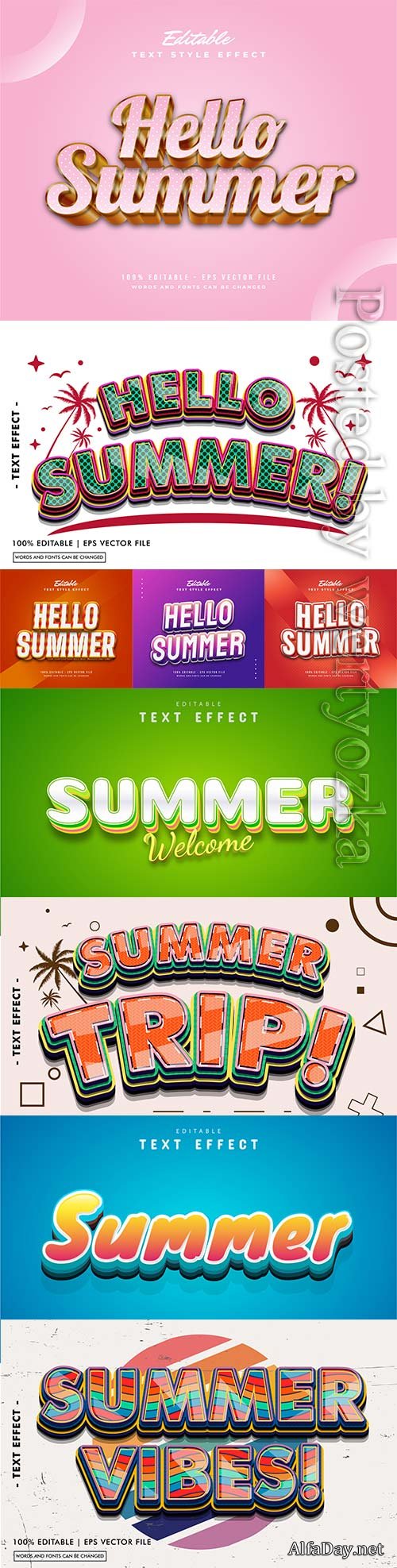 3d editable text style effect vector vol 541