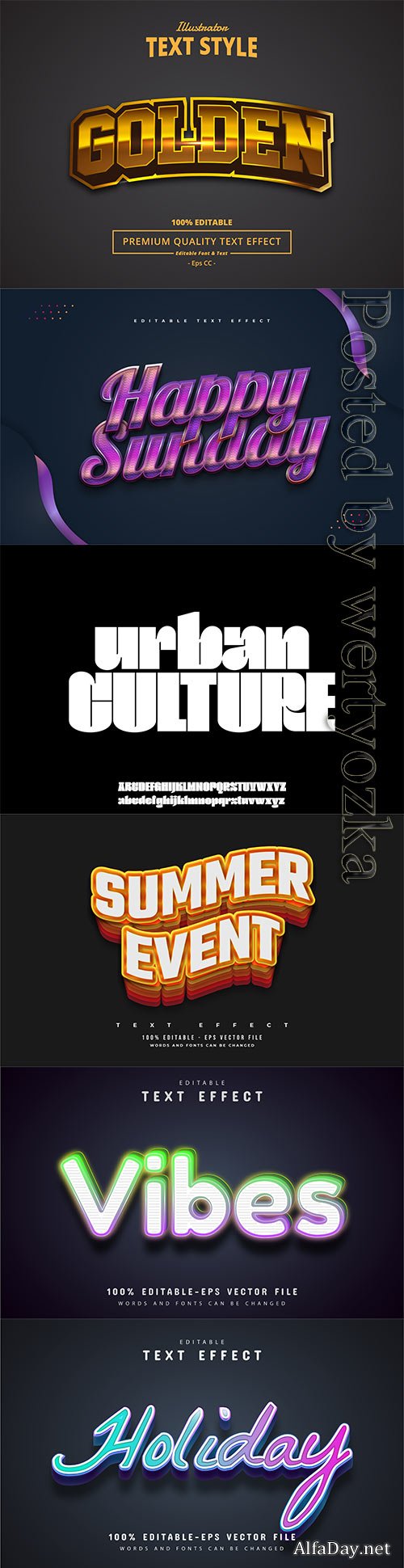 3d editable text style effect vector vol 540