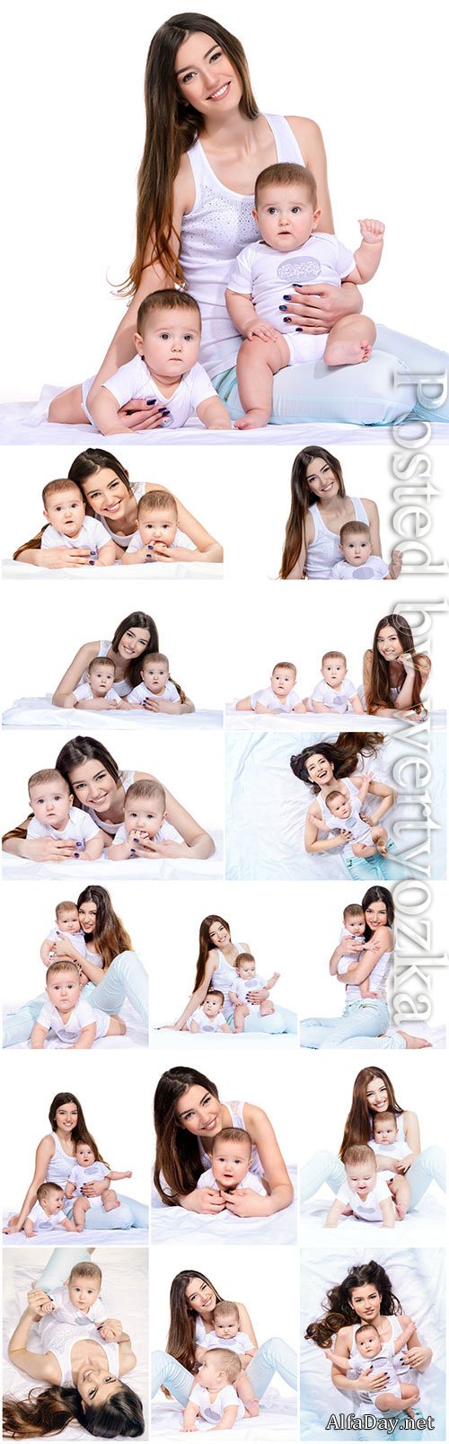 Young mother with children stock photo