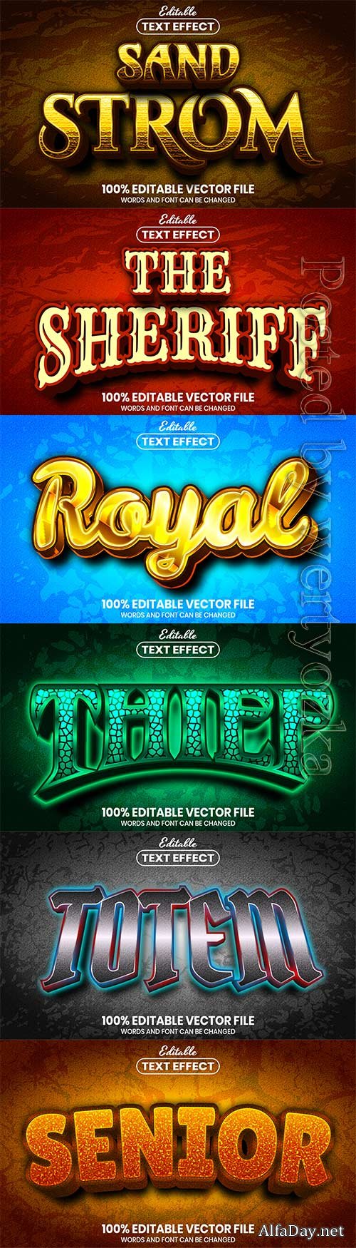 3d editable text style effect vector vol 559