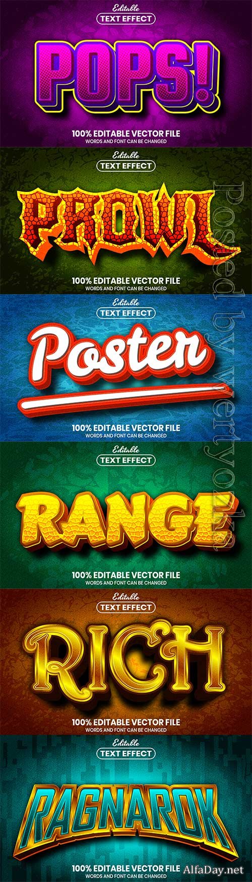 3d editable text style effect vector vol 555