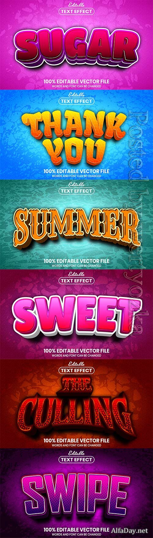 3d editable text style effect vector vol 558