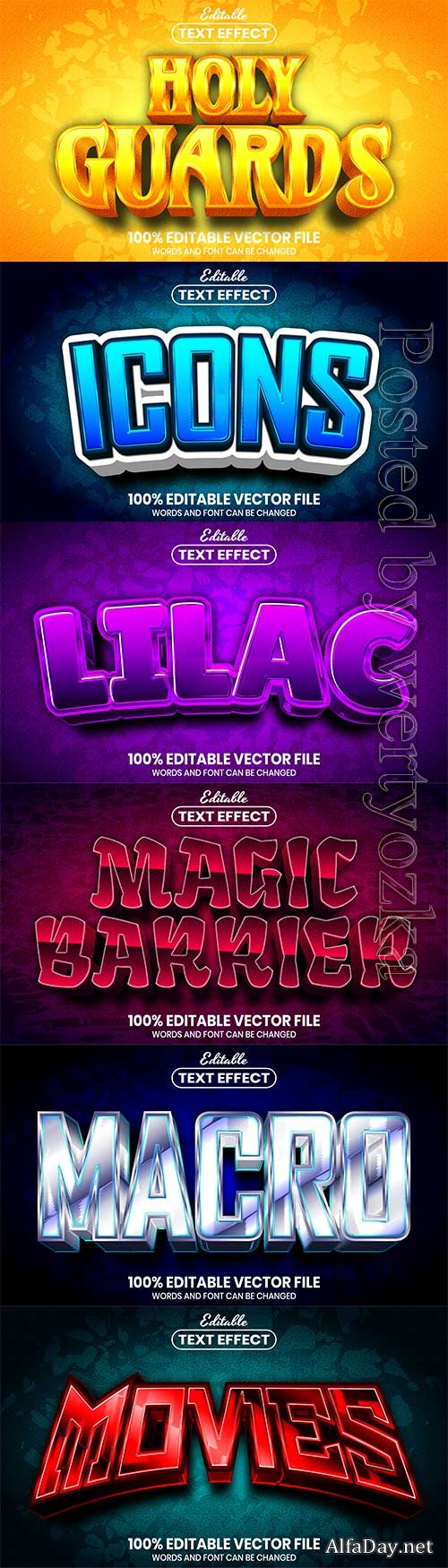 3d editable text style effect vector vol 552