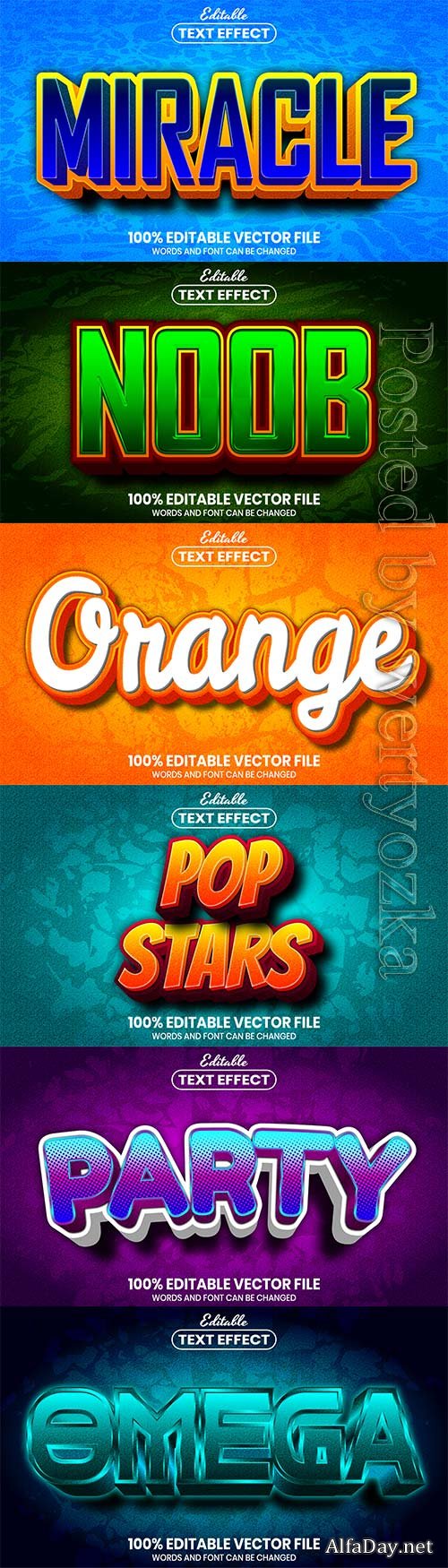 3d editable text style effect vector vol 554