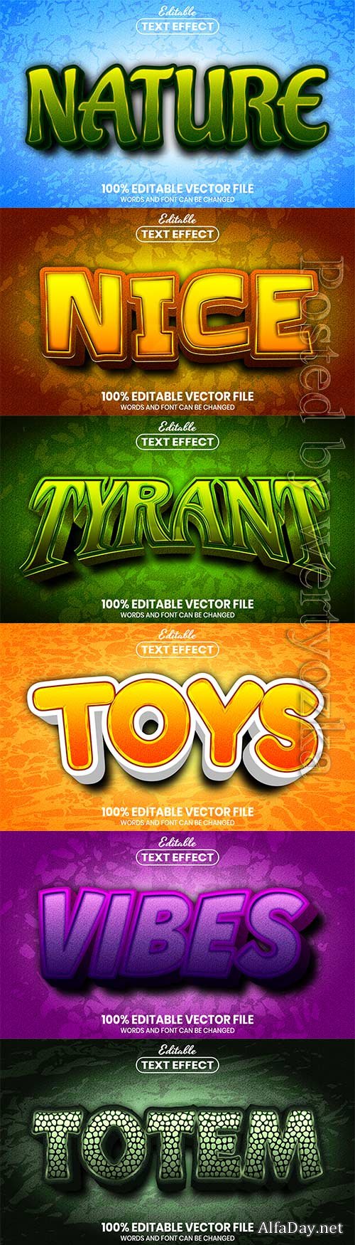 3d editable text style effect vector vol 598