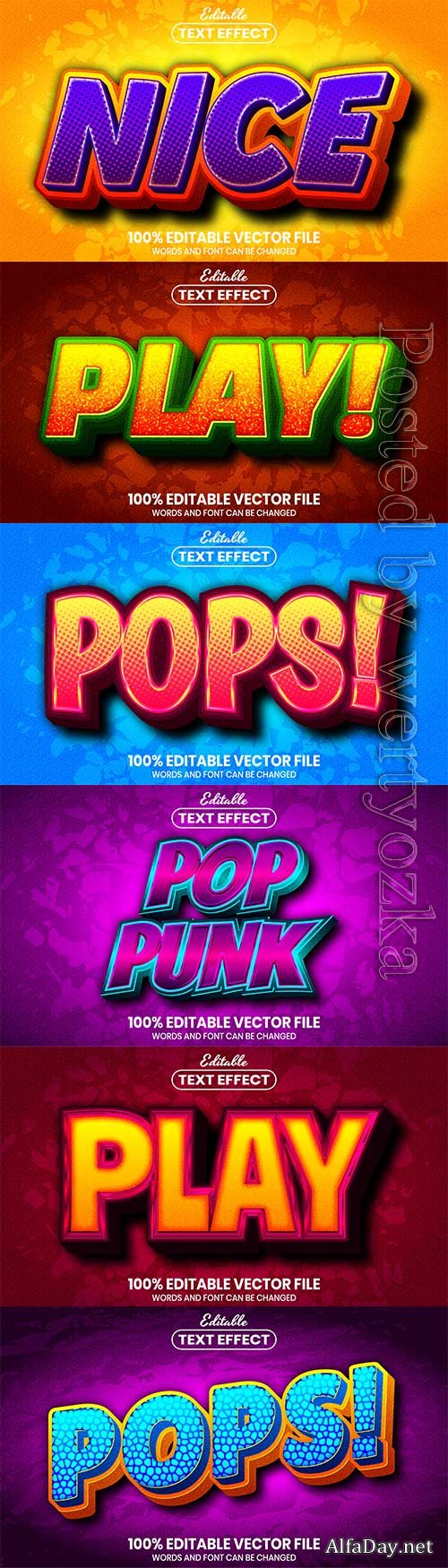 3d editable text style effect vector vol 595