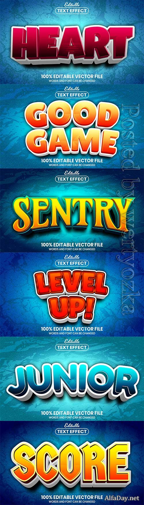 3d editable text style effect vector vol 608