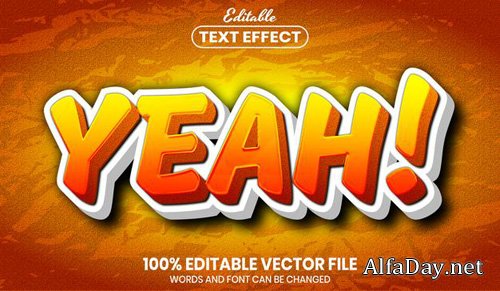Yeah text, font style editable text effect