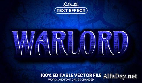 Warlord text, font style editable text effect