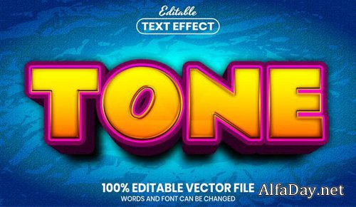 Tone text, font style editable text effect