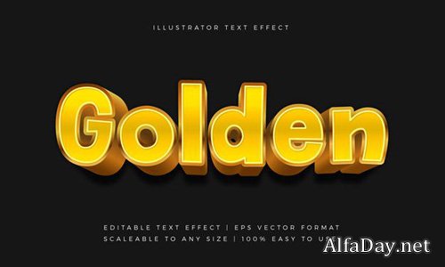 Golden comic style text font effect