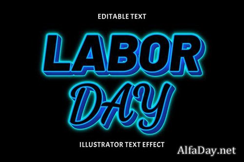 Labor day editable vector text effect