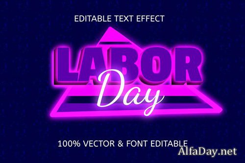 Labor day editable text effect vol 4