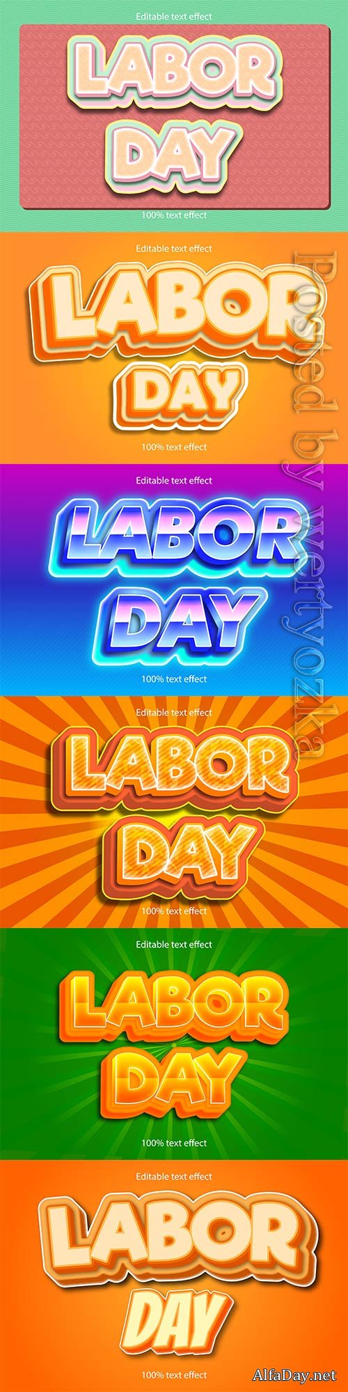 Labor day editable text effect vol 6