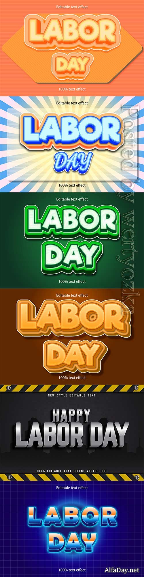 Labor day editable text effect vol 10