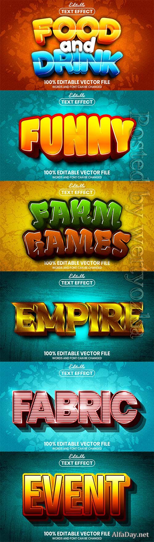 3d editable text style effect vector vol 623