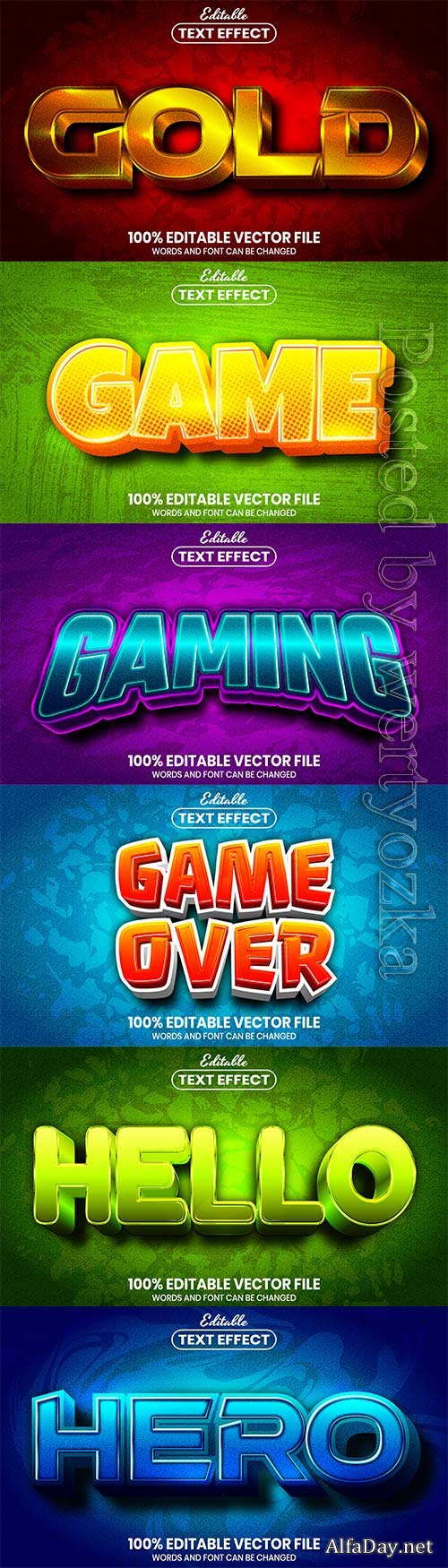 3d editable text style effect vector vol 624