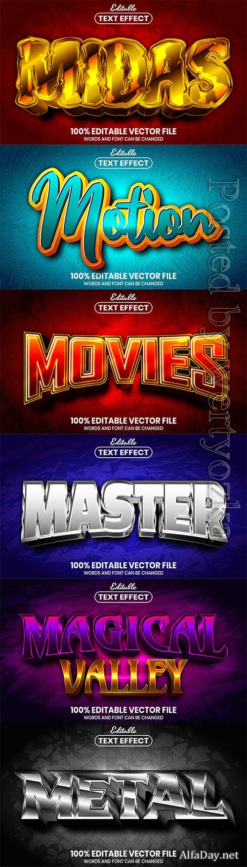 3d editable text style effect vector vol 627