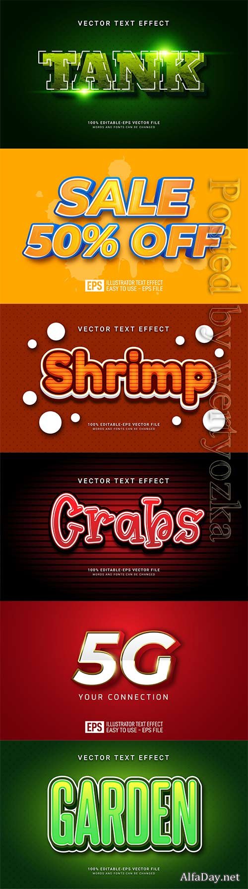 3d editable text style effect vector vol 690
