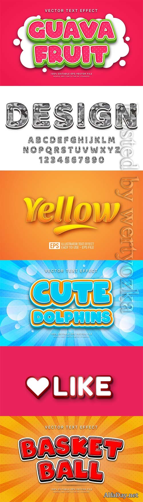 3d editable text style effect vector vol 688