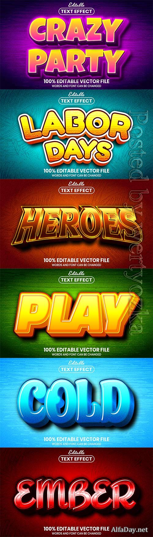 3d editable text style effect vector vol 684