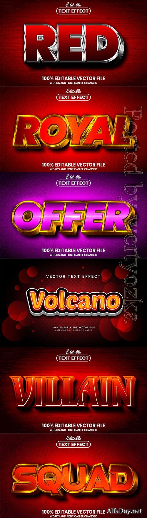 3d editable text style effect vector vol 687