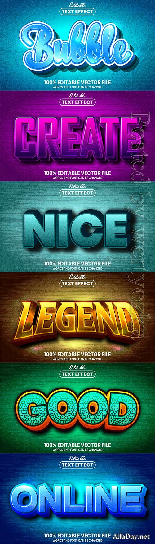 3d editable text style effect vector vol 683