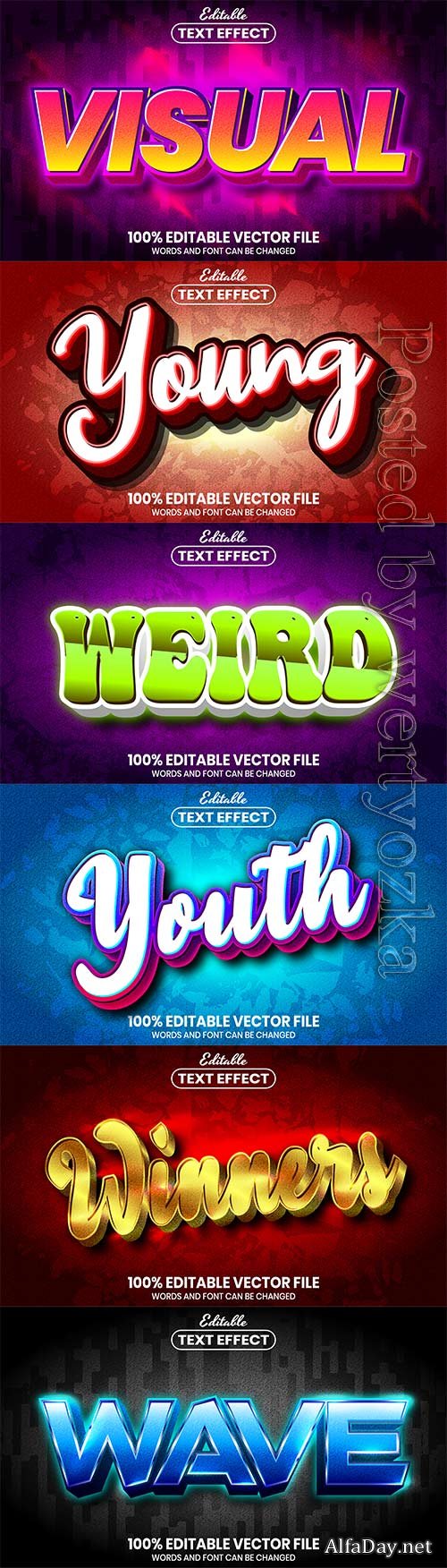 3d editable text style effect vector vol 697