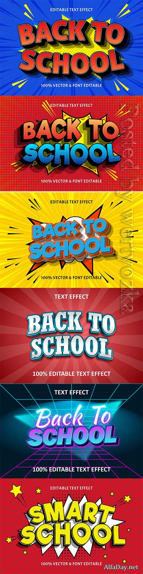 Back to school editable text effect vol 13
