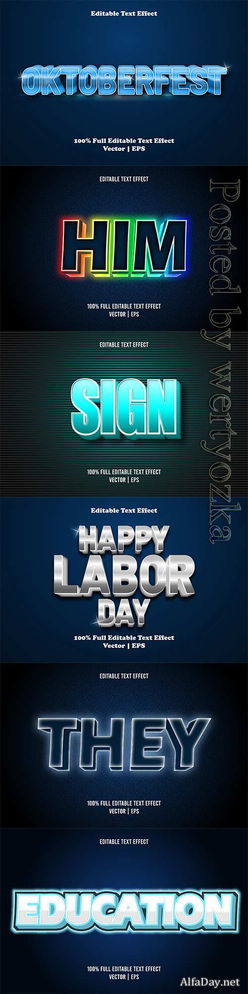 3d editable text style effect vector vol 709