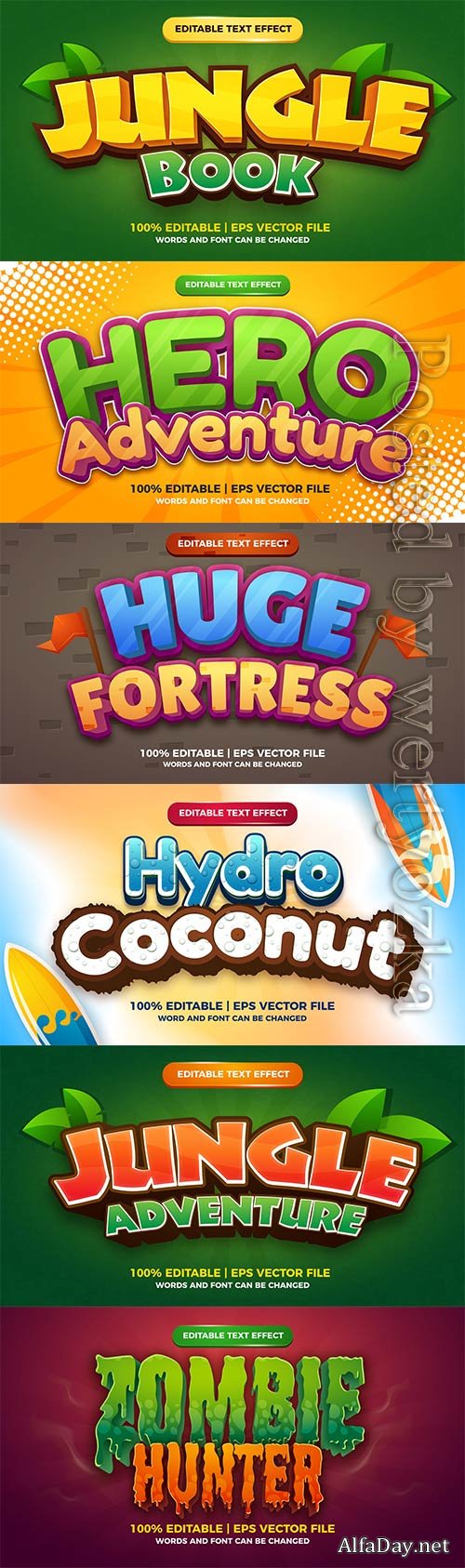 3d editable text style effect vector vol 731