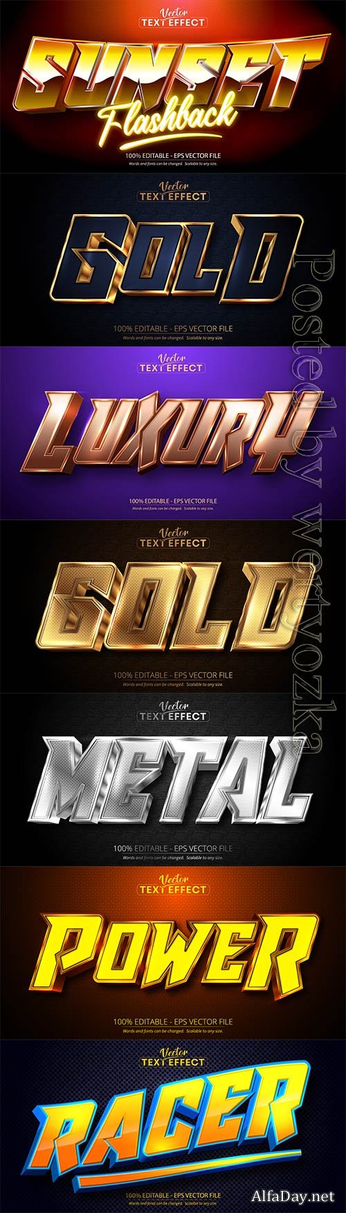 3d editable text style effect vector vol 725