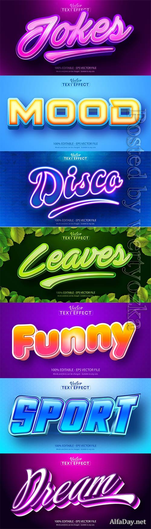 3d editable text style effect vector vol 728