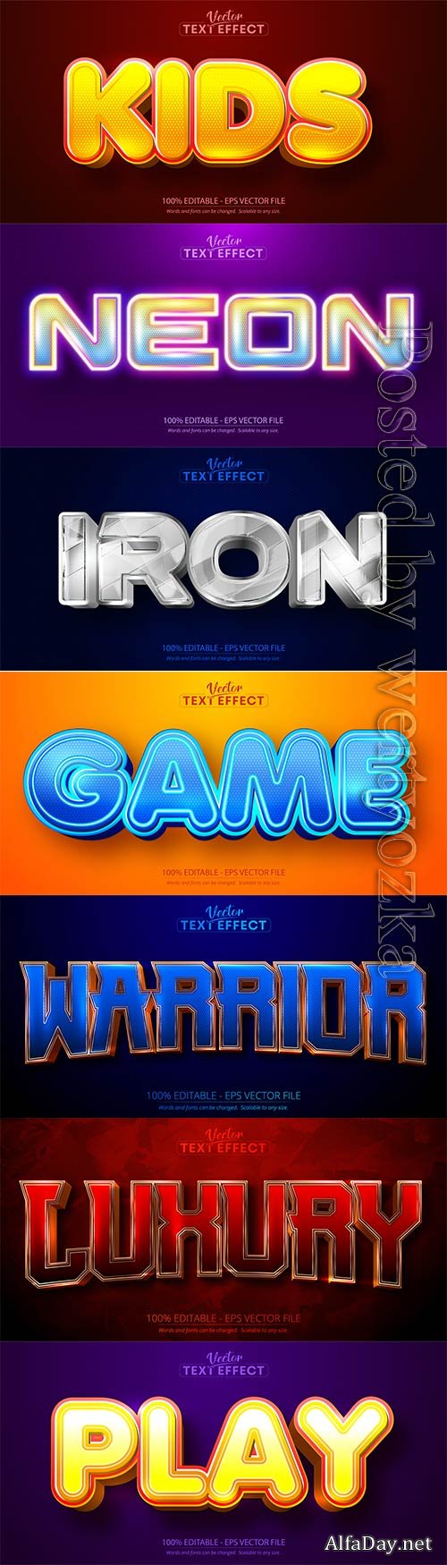 3d editable text style effect vector vol 722
