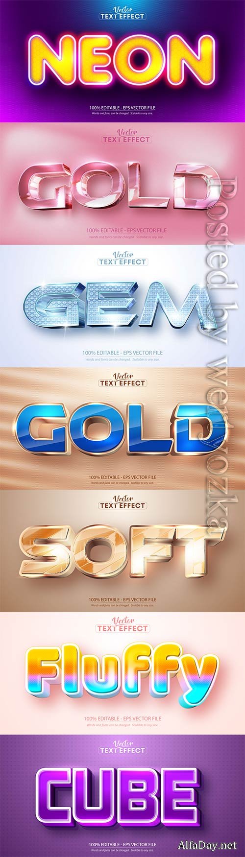 3d editable text style effect vector vol 723