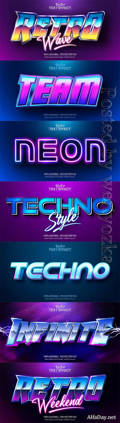3d editable text style effect vector vol 724