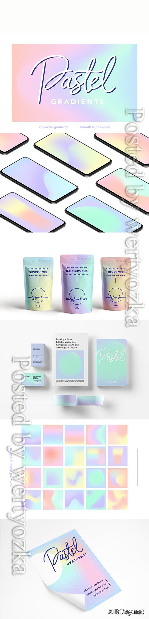 Pastel gradients in vector