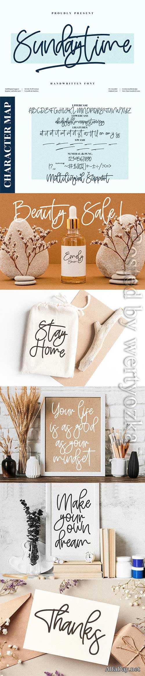 Font Sundaytime Monoline Signature