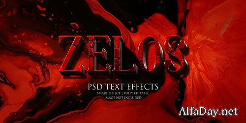 Zelos text effect Premium Psd