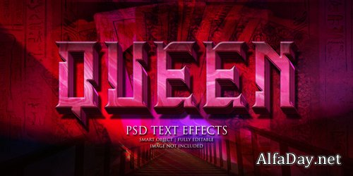 Queen text effect Premium Psd
