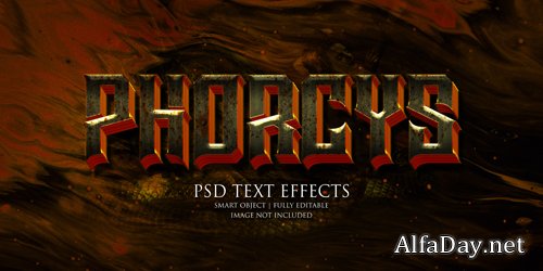 Phorcys text effect Premium Psd