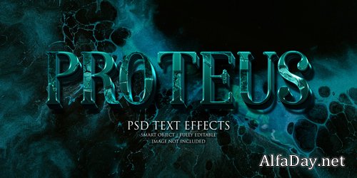 Proteus text effect Premium Psd