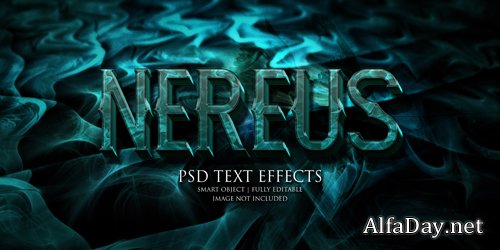 Nereus text effect Premium Psd