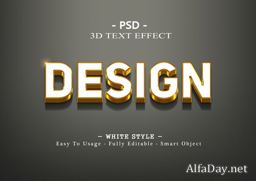Design 3d text effect Premium Psd