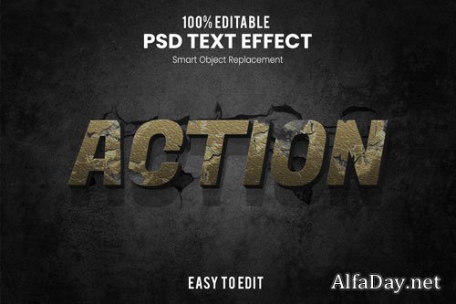 Action text effect Premium Psd