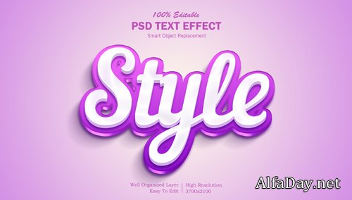 Stylish and colorful psd editable 3d text effect Premium Psd